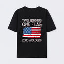 Two Genders One Flag Zero Apologies American Flag Design Unisex Classic T-shirt