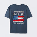 Two Genders One Flag Zero Apologies American Flag Design Unisex Classic T-shirt
