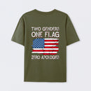 Two Genders One Flag Zero Apologies American Flag Design Unisex Classic T-shirt