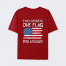 Two Genders One Flag Zero Apologies American Flag Design Unisex Classic T-shirt