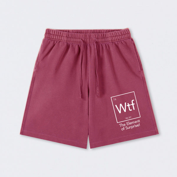 Wtf - The Element of Surprise Funny Science Washed Shorts