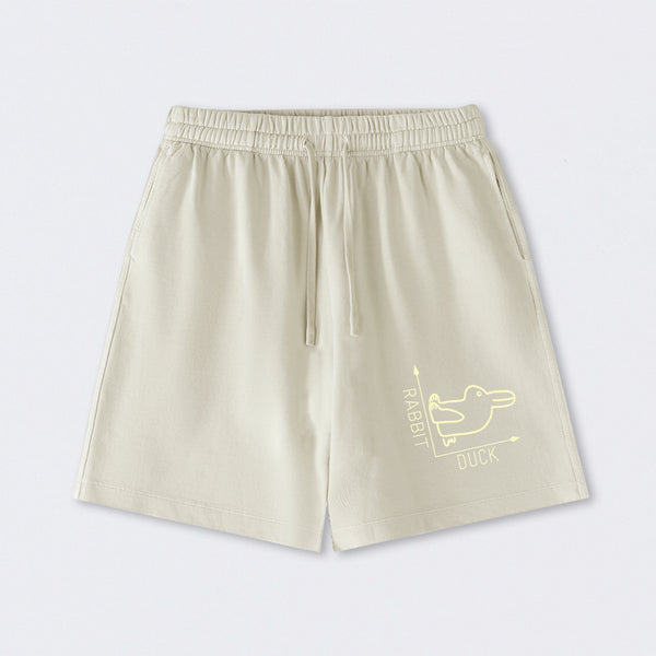 Rabbit or Duck Funny Washed Shorts