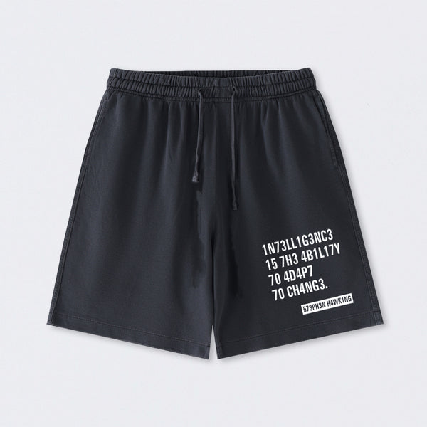 Intelligence - Stephen Hawking Science Washed Shorts