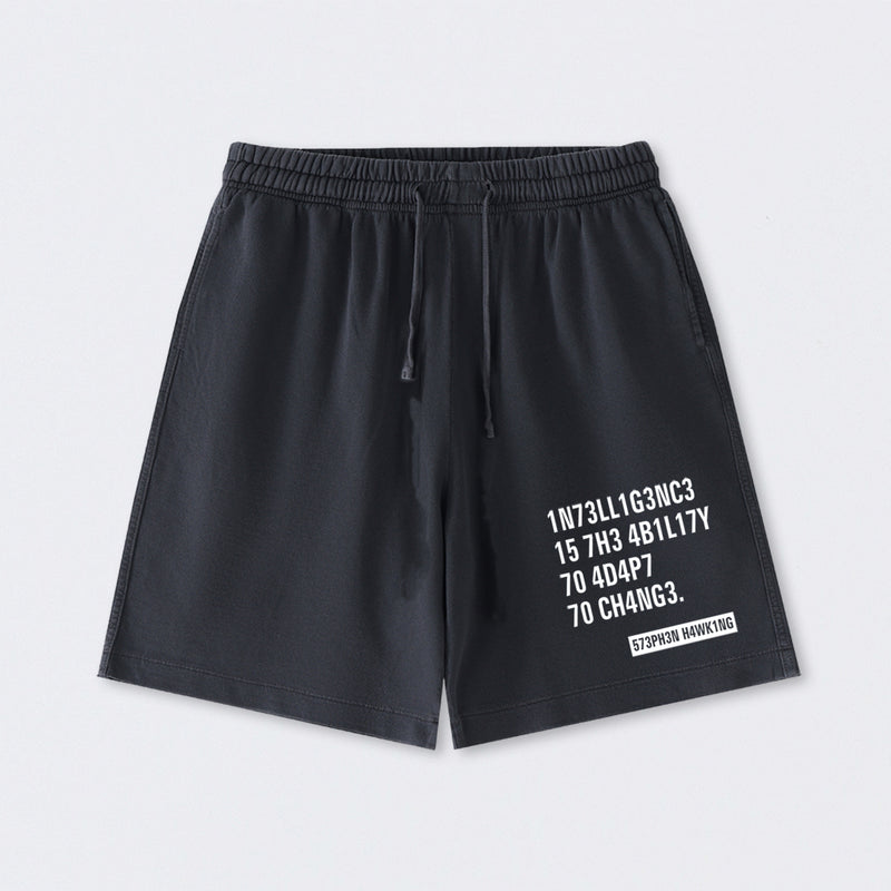 Intelligence - Stephen Hawking Science Washed Shorts