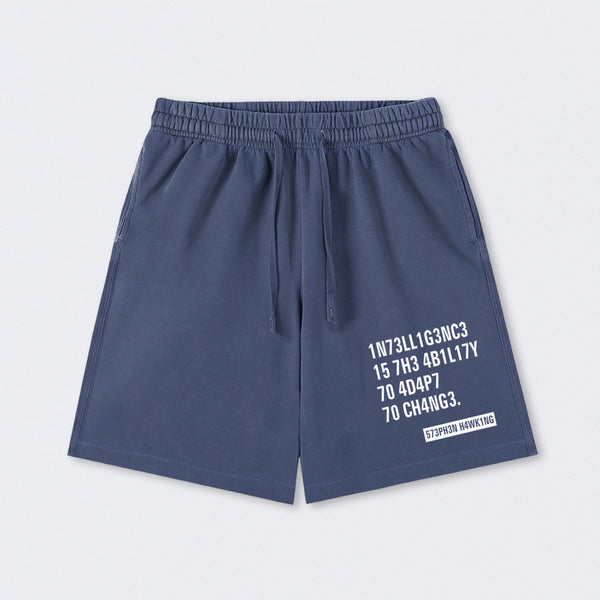 Intelligence - Stephen Hawking Science Washed Shorts