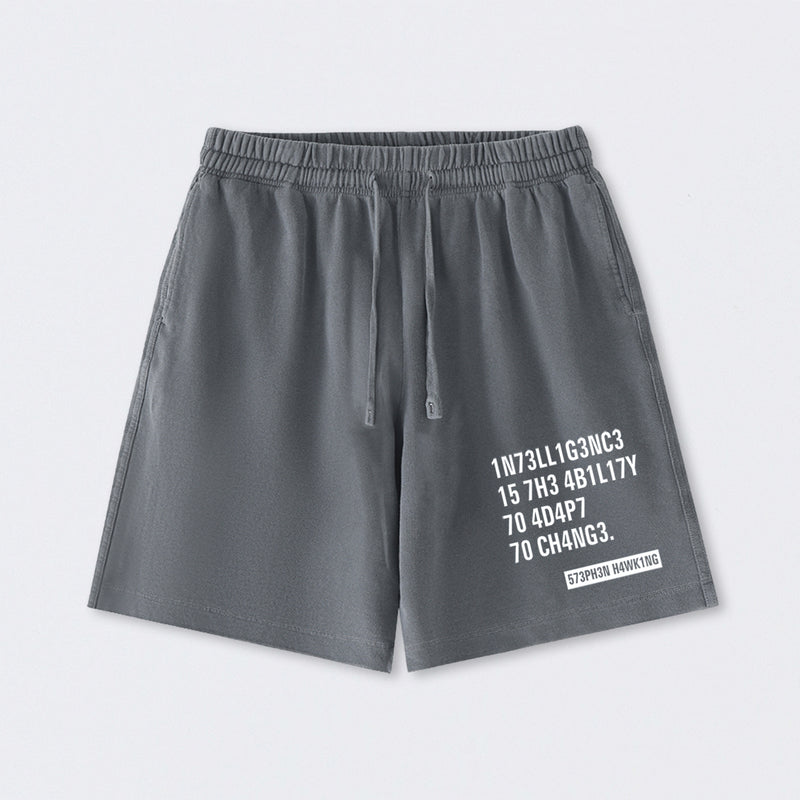 Intelligence - Stephen Hawking Science Washed Shorts