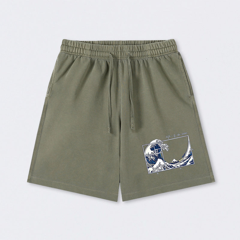The Great Fibonacci Wave Science Washed Shorts