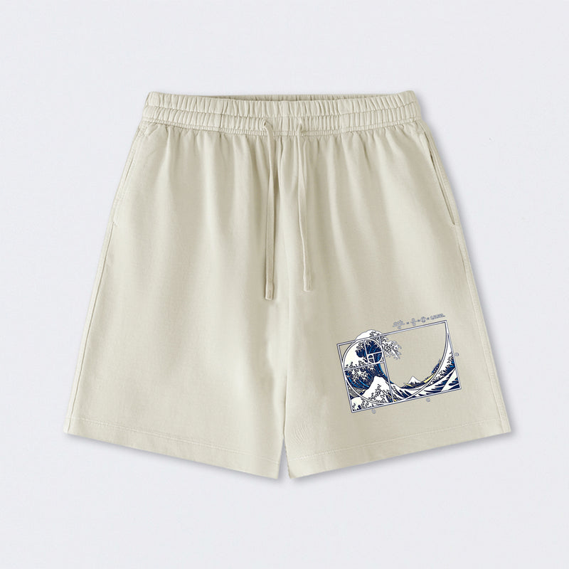 The Great Fibonacci Wave Science Washed Shorts