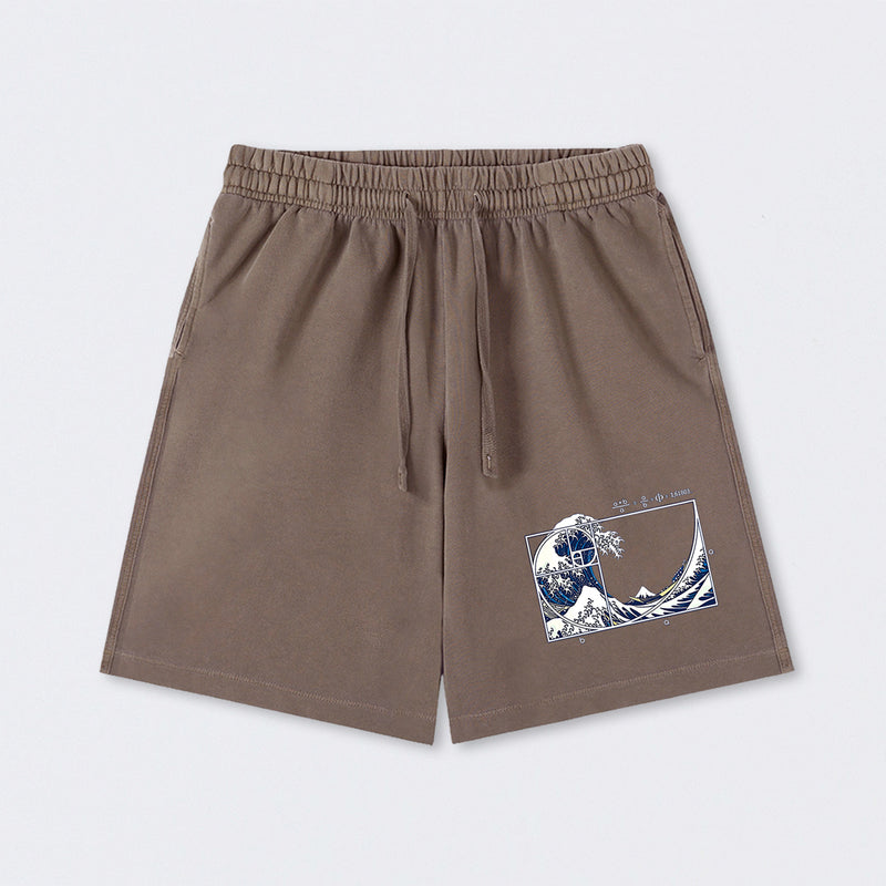 The Great Fibonacci Wave Science Washed Shorts