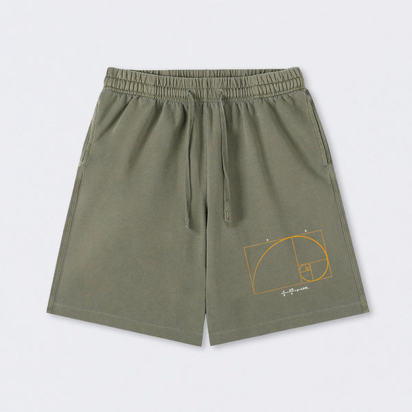 Fibonacci Math Art Science Engineer Washed Shorts