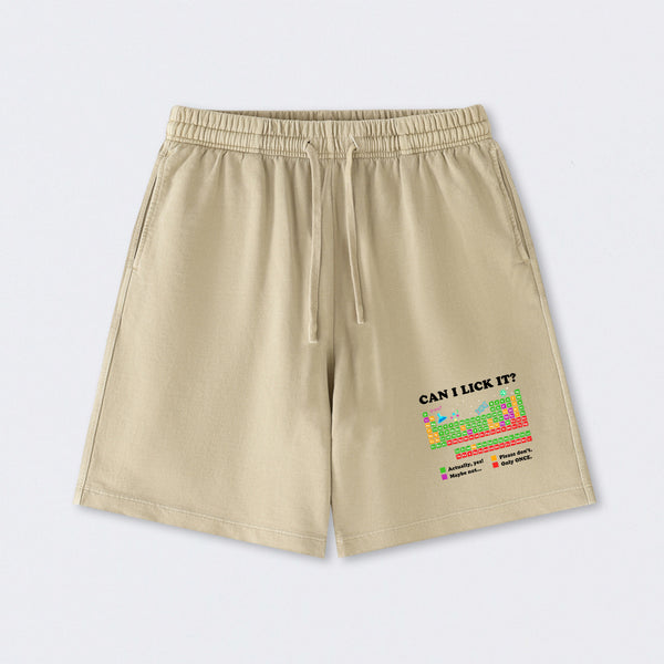 Can I Lick It Periodic Humour Science Washed Shorts