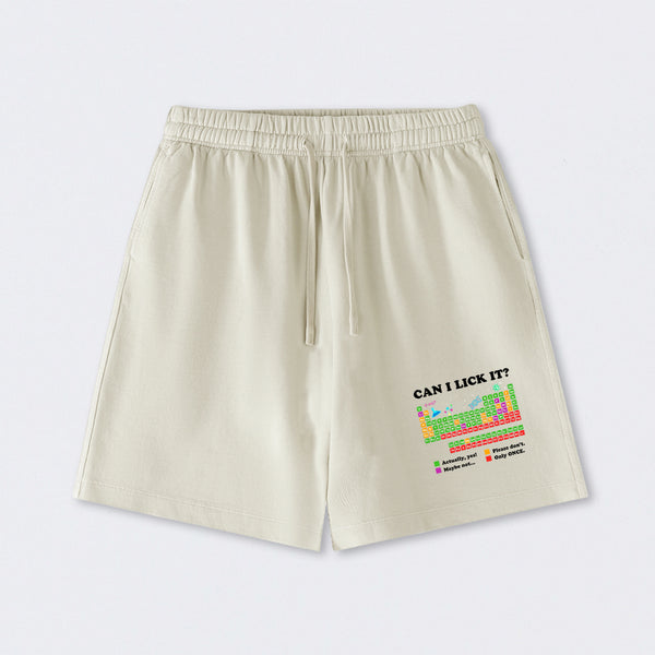 Can I Lick It Periodic Humour Science Washed Shorts