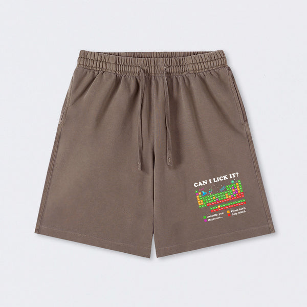 Can I Lick It Periodic Humour Science Washed Shorts
