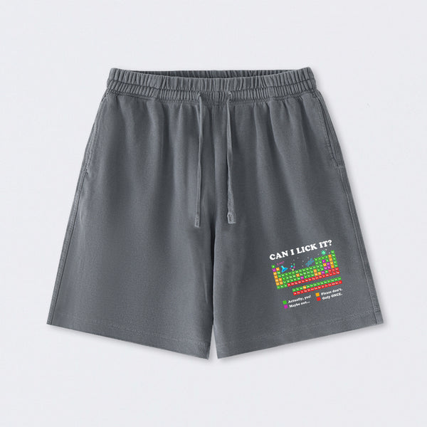 Can I Lick It Periodic Humour Science Washed Shorts