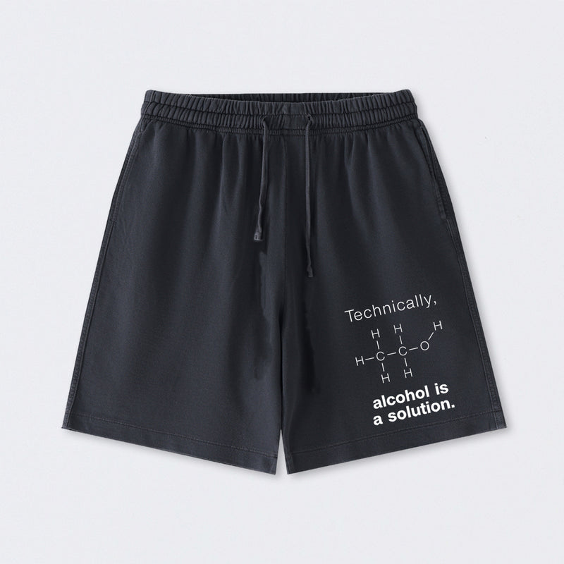Alcohol Is A Solution Washed Shorts