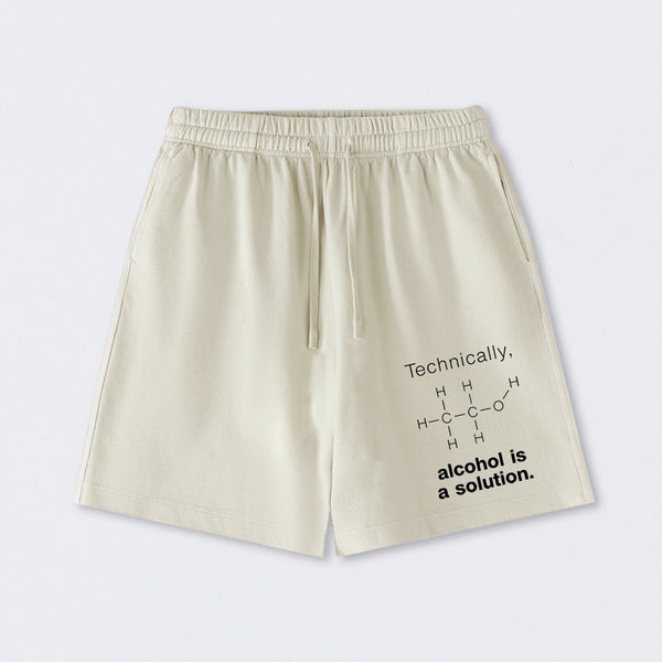 Alcohol Is A Solution Washed Shorts