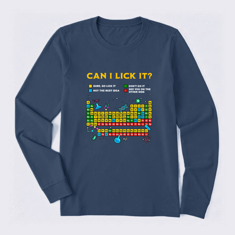 Can I Lick It Periodic Table Long Sleeve T-Shirt