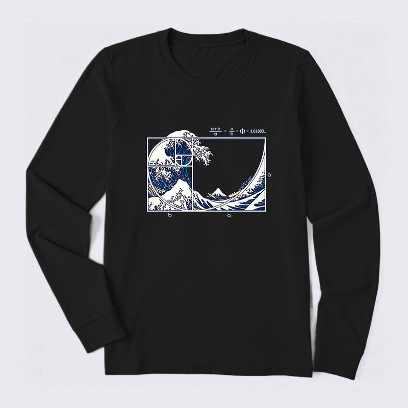 The Great Fibonacci Wave Science Long Sleeve T-Shirt