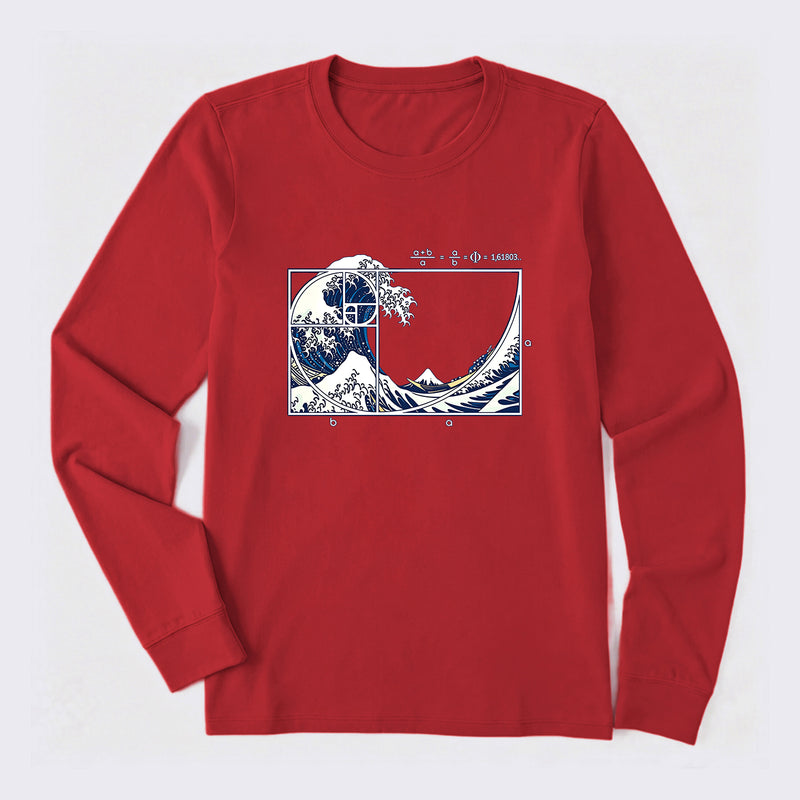 The Great Fibonacci Wave Science Long Sleeve T-Shirt