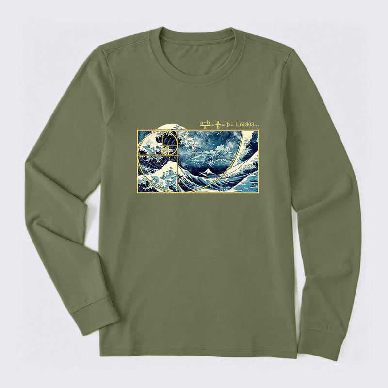 The Great Fibonacci Wave Science Long Sleeve T-Shirt