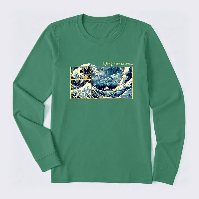 The Great Fibonacci Wave Science Long Sleeve T-Shirt