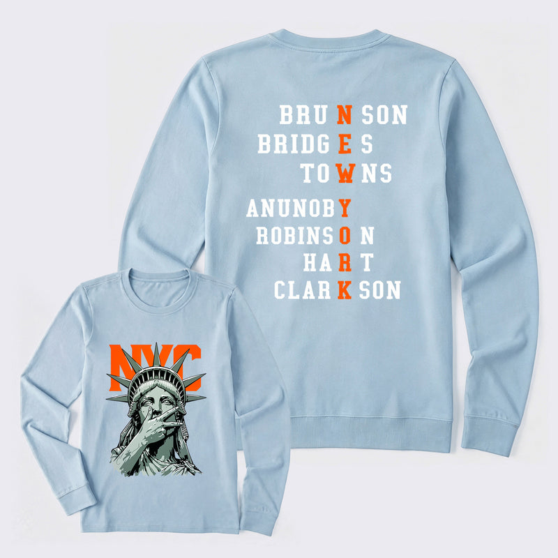 NewYork 2 Side Basketball Fans Long Sleeve T-Shirt