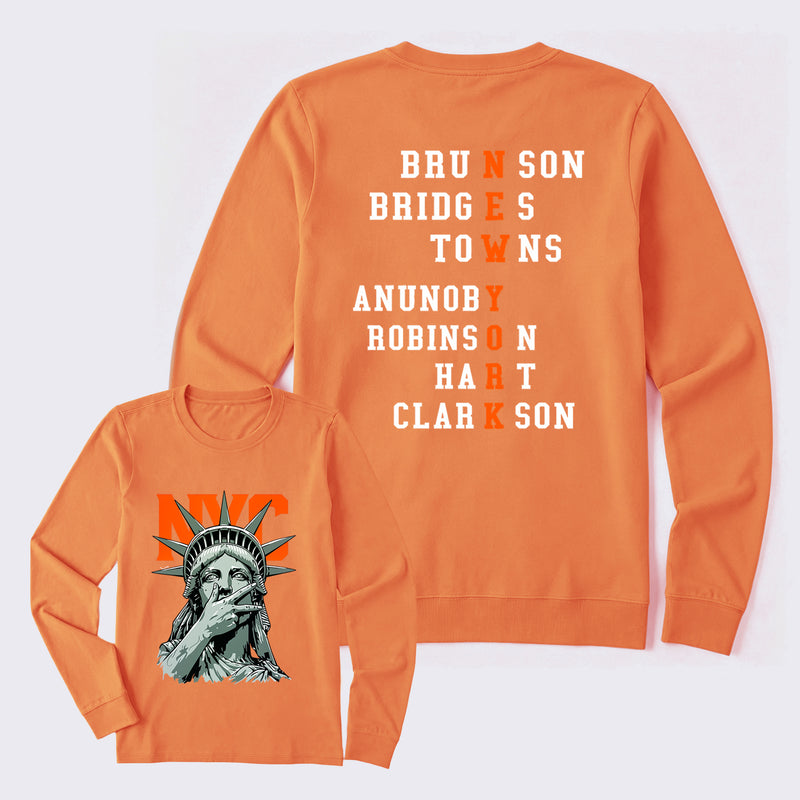 NewYork 2 Side Basketball Fans Long Sleeve T-Shirt