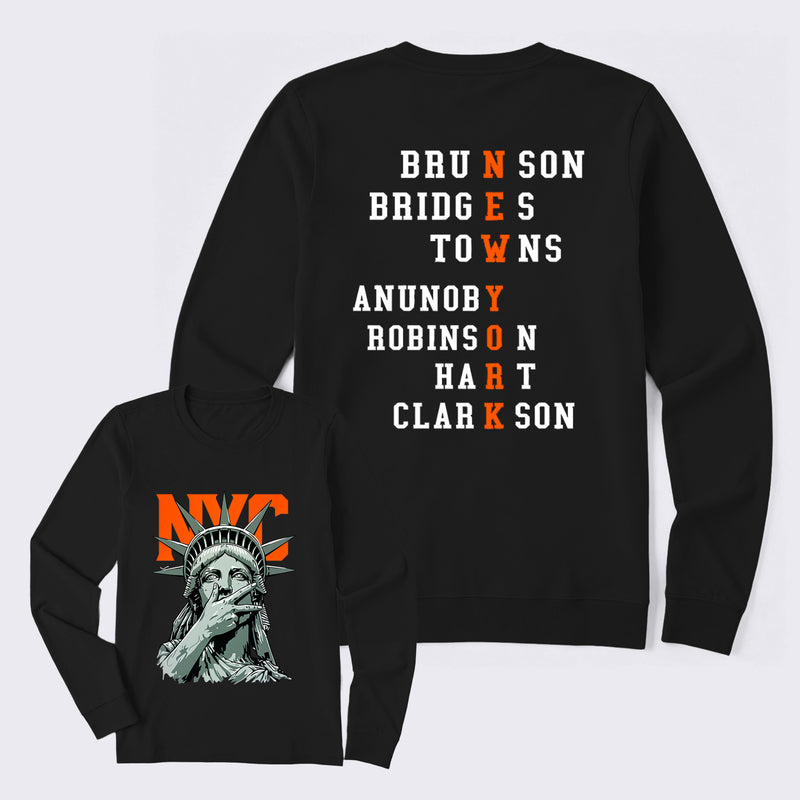 NewYork 2 Side Basketball Fans Long Sleeve T-Shirt