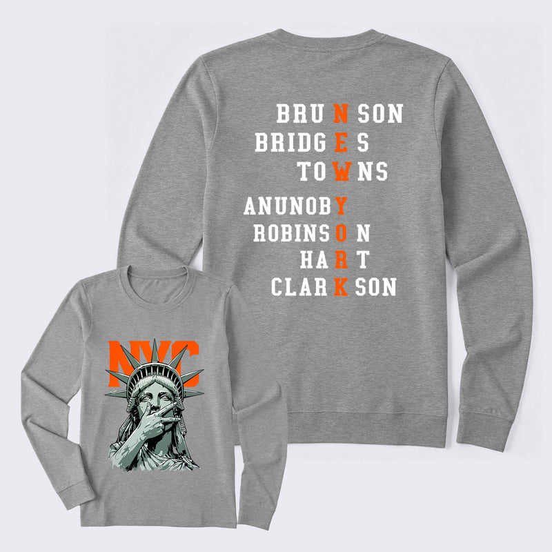 NewYork 2 Side Basketball Fans Long Sleeve T-Shirt