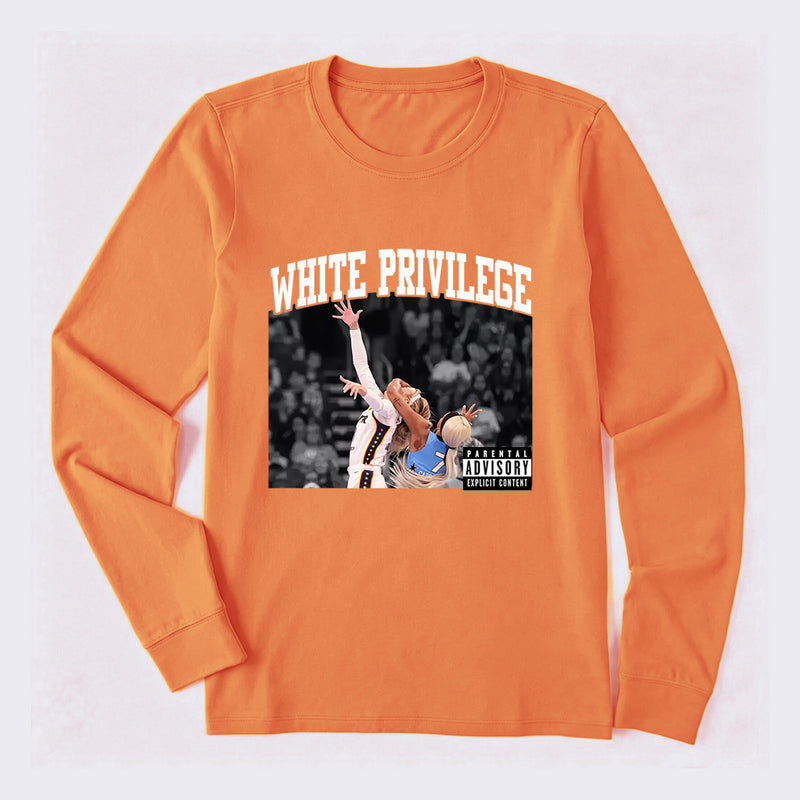 White Privilege Graphic Funny Basketball Meme Long Sleeve T-Shirt
