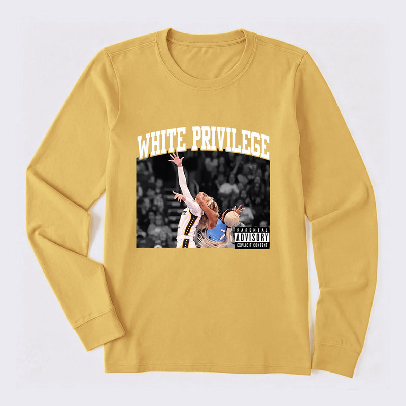 White Privilege Graphic Funny Basketball Meme Long Sleeve T-Shirt
