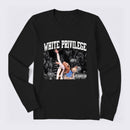 White Privilege Graphic Funny Basketball Meme Long Sleeve T-Shirt