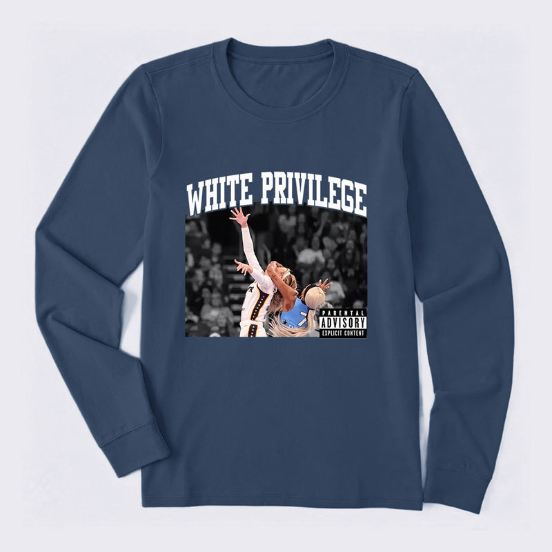White Privilege Graphic Funny Basketball Meme Long Sleeve T-Shirt