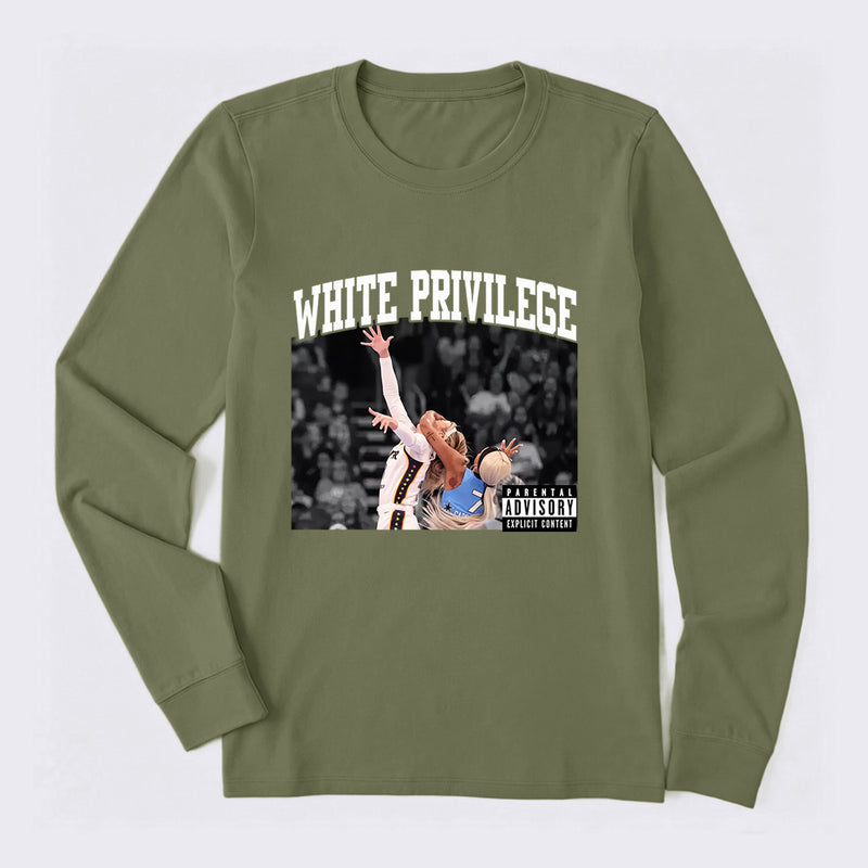White Privilege Graphic Funny Basketball Meme Long Sleeve T-Shirt