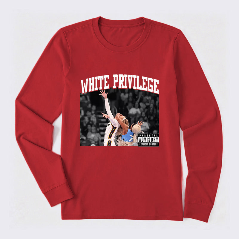 White Privilege Graphic Funny Basketball Meme Long Sleeve T-Shirt