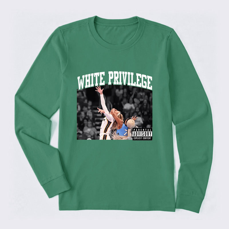 White Privilege Graphic Funny Basketball Meme Long Sleeve T-Shirt