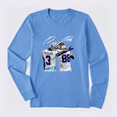 Vintage Close-Up Football Athlete Signature Graphic Long Sleeve T-Shirt