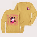 In October We Wear Pink Ghost Halloween Breast Cancer Awareness Long Sleeve T-Shirt