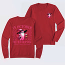 In October We Wear Pink Ghost Halloween Breast Cancer Awareness Long Sleeve T-Shirt