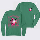 In October We Wear Pink Ghost Halloween Breast Cancer Awareness Long Sleeve T-Shirt