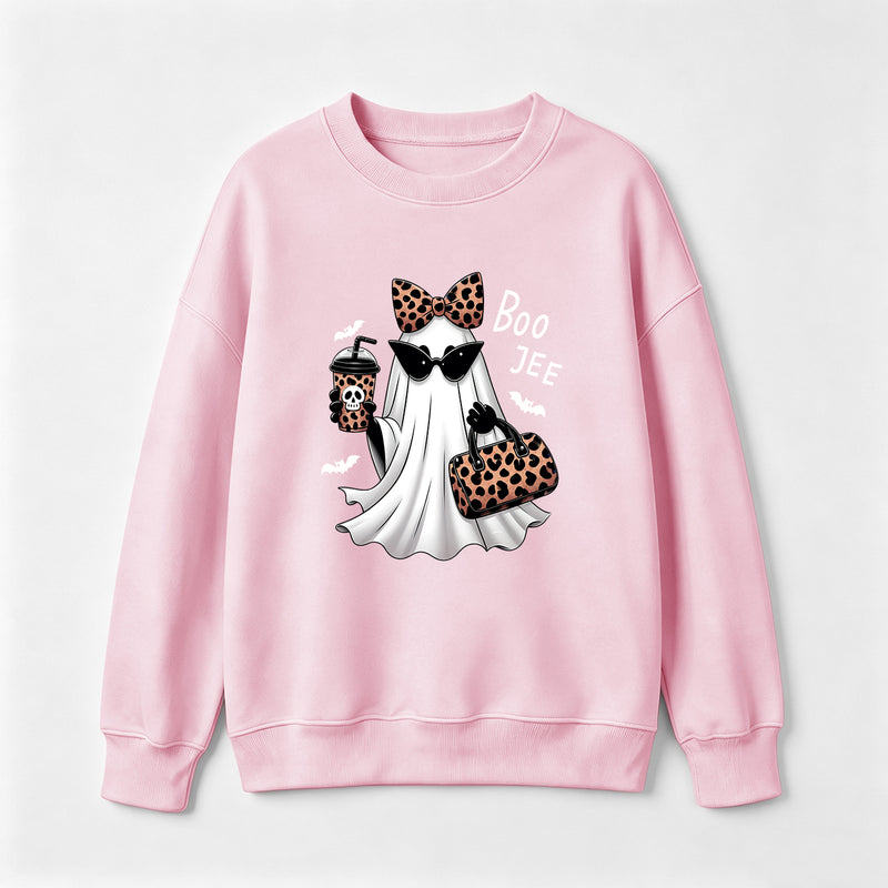 Boo-Jee Leopard Ghost Funny Fall Halloween Sweatshirt