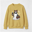 Boo-Jee Leopard Ghost Funny Fall Halloween Sweatshirt