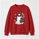 Boo-Jee Leopard Ghost Funny Fall Halloween Sweatshirt