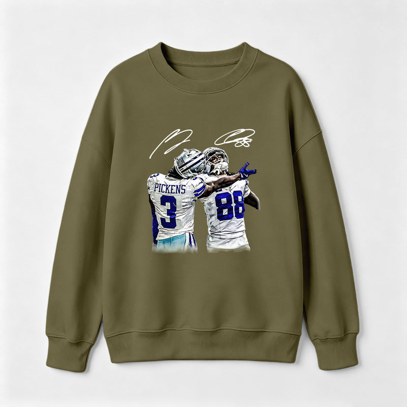 Vintage Close-Up Football Athlete Signature Graphic Sweatshirt