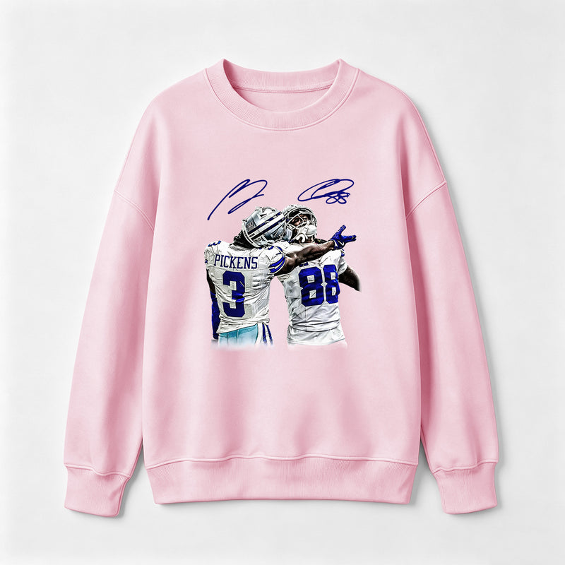 Vintage Close-Up Football Athlete Signature Graphic Sweatshirt