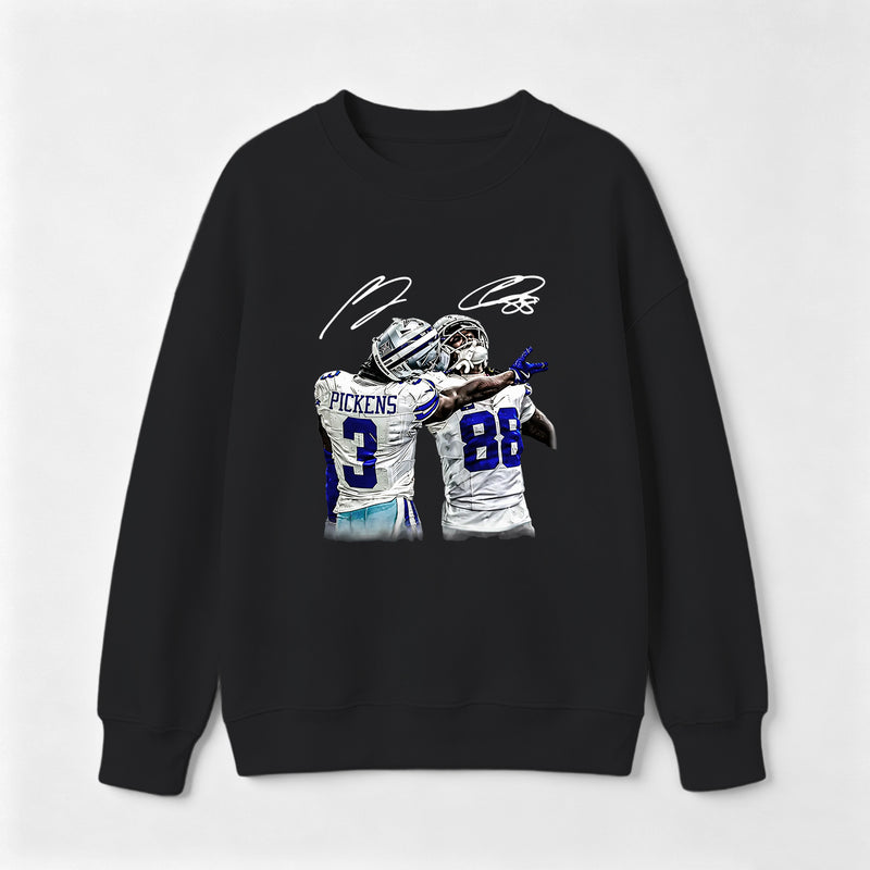 Vintage Close-Up Football Athlete Signature Graphic Sweatshirt