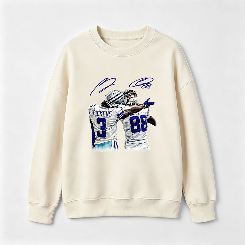 Vintage Close-Up Football Athlete Signature Graphic Sweatshirt