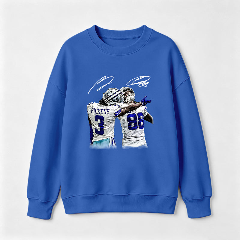 Vintage Close-Up Football Athlete Signature Graphic Sweatshirt