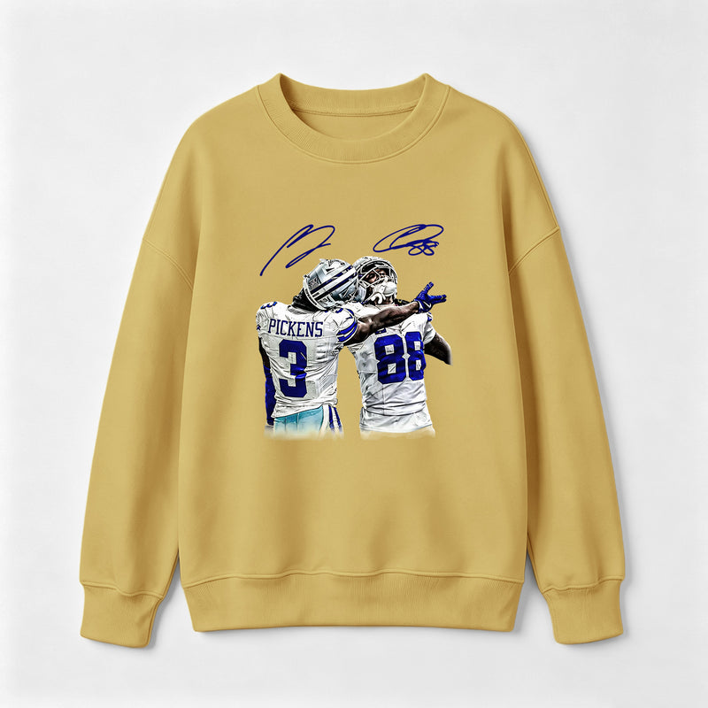 Vintage Close-Up Football Athlete Signature Graphic Sweatshirt