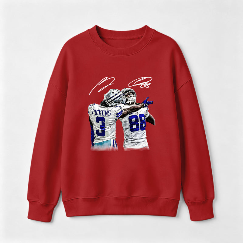 Vintage Close-Up Football Athlete Signature Graphic Sweatshirt